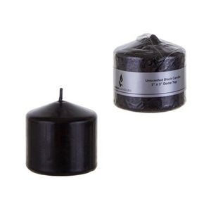 3 Dome Top Candles - Black, 3 x 3 (Case of 48)