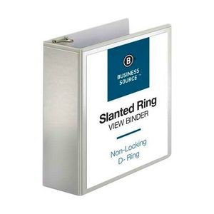 4 3-Ring Binders - White, D Rings, View Covers (Case of 6)