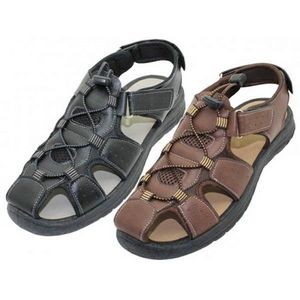 Men's Hiker Sandals - Sizes 7-13, Black & Brown (Case of 18)
