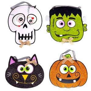 Halloween Wall Plaques - 4 Glittery Styles (Case of 24)