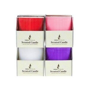 3 Pillar Candles - Assorted Colors, Ribbed, Scented (Case of 48)