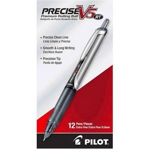 Premium Rolling Ball Pens - Black, Precise V5-RT, 12 Pack (Case of 12)