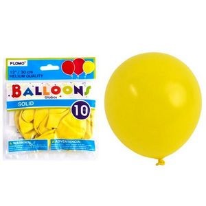 Solid Color Latex Balloons - Pastel Yellow, 12, 10 Pack (Case of 36)