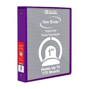 1 3 Ring View Binders - Purple, 2 Pockets (Case of 12)