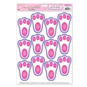 Easter Sticker Sheets - Bunny Paw Prints, 12 Pack (Case of 12)