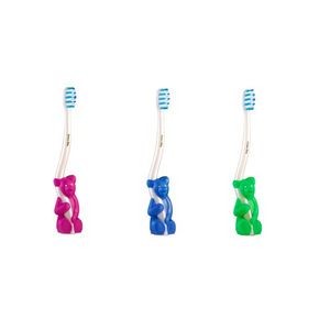 Kids' Bear Toothbrushes - 4 Assorted Colors, 30 Tufts (Case of 144)