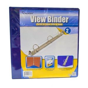 2 3-Ring Binder - Dark Blue, 2 Pockets, View Cover (Case of 12)