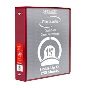 3 Ring View Binders - 1.5 Burgundy, 2 Pockets (Case of 12)