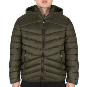 Men's Fleece Lined Full Zip Jackets - S-2X, Olive, Zipper Pockets (Cas