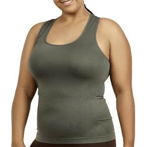 Women's Plus Size Racerback Tank Tops - One Size Fits Most, Charcoal (