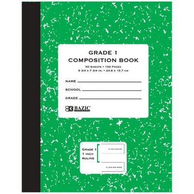 Grade 1 Primary Composition Book - 50 Sheets, Green (Case of 24)