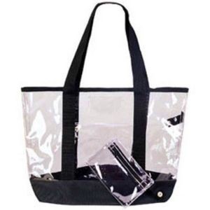 See-Through Tote Bags - Clear PVC, Detachable Coin Purse (Case of 36)