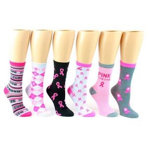Breast Cancer Awareness Crew Socks - Size 9-11 (Case of 240)
