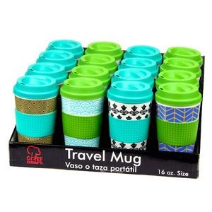 Printed Travel Mugs - Assorted, 16.5 oz (Case of 1)