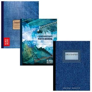 Composition Notebooks - Jeans Design, Wide Ruled, 200 Pages (Case of 4
