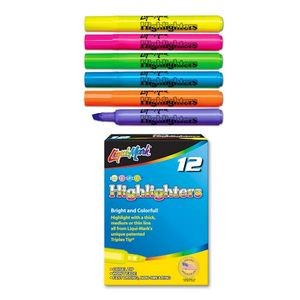 Highlighters - 12 Count, 6 Bright Colors, Chisel Tip (Case of 36)