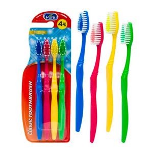 Classic Toothbrushes - Assorted, 4 Pack (Case of 48)