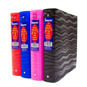 1.5 3-Ring Binders - Assorted Colors, Wave Design (Case of 36)