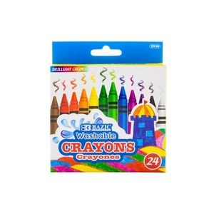 Crayons - 24 Count, Washable, Assorted Colors (Case of 72)