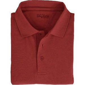 Big & Tall Adult Uniform Polo Shirts - Burgundy, Short Sleeve, 3X - 6X