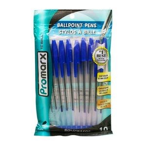 Blue Stick Pens - 10 Count (Case of 48)