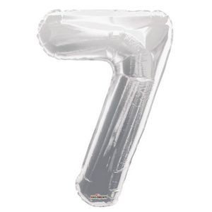 34 Mylar Number 7 Balloon - Silver (Case of 48)