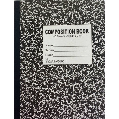 Composition Notebooks - Wide Ruled, 80 Sheets, Marbled (Case of 48)