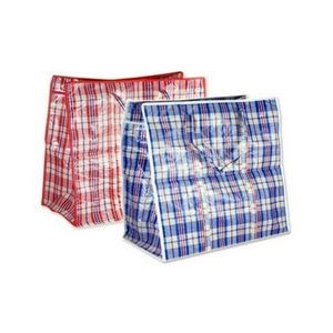 Plaid Shopping Bags - 2 Colors, 21.6, with Handles (Case of 96)