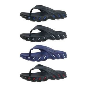 Men's Thong-Style Sandals - Black & Navy, Sizes 7-12 (Case of 48)