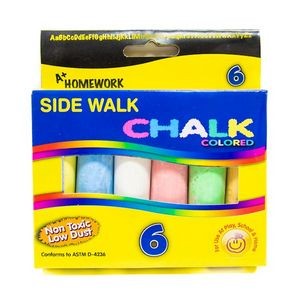 Jumbo Sidewalk Chalk - 6 Count, Assorted Colors (Case of 48)