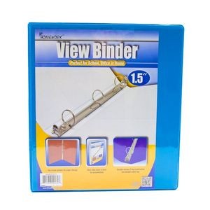 1.5 3-Ring Binder - Cyan, View Cover (Case of 12)