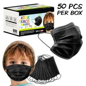 Kids' Disposable Face Masks - Black, 50/Box (Case of 3000)