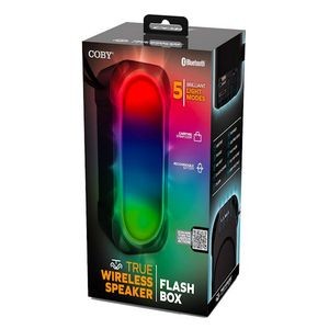 True Wireless Flash Box Speakers - Black, 5 Light Modes (Case of 24)