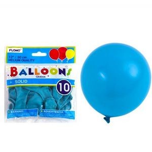 Solid Color Latex Balloons - Turquoise, 12, 10 Pack (Case of 36)