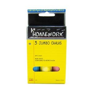 Jumbo Chalk - 3 Count, Assorted Colors (Case of 96)