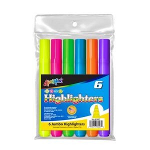 Jumbo Highlighters - 6 Fluorescent Colors (Case of 72)