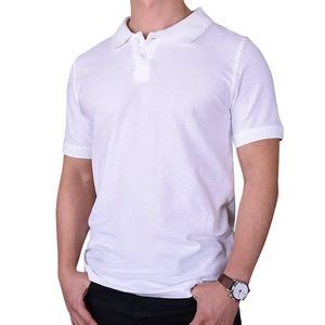 Men's Slim Polo Uniform Shirts - 3XL, White (Case of 20)