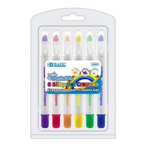 Gel Crayons - 6 Colors, Silky Smooth, Washable (Case of 144)