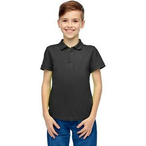 Boys' Uniform Polo Shirts - Black, Short Sleeve, Size 4 (Case of 36)