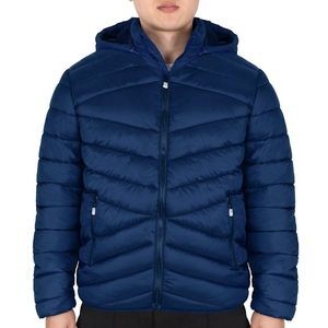 Men's Fleece Lined Full Zip Jackets - S-2X, Navy, Zipper Pockets (Case