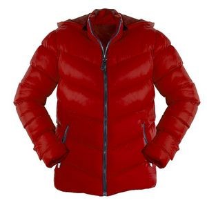 Men's Fleece Lined Full Zip Jackets - S-2X, Red, Zipper Pockets (Case 