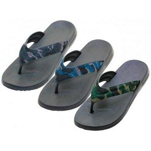 Men's Camouflage EVA Thong Sandals - Sizes 7-12, 3 Colors (Case of 36)