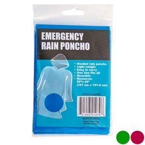 Rain Ponchos - 50 x 40, Hooded (Case of 72)