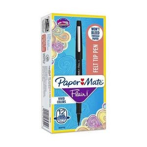Felt Tip Pens - Black Ink, 12 Pack (Case of 12)