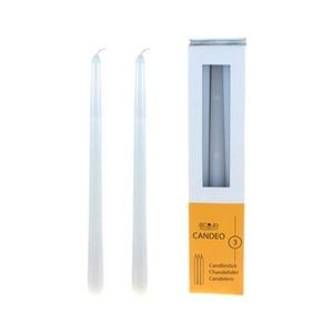 10 Taper Candles - White, Unscented, 3 Pack (Case of 60)