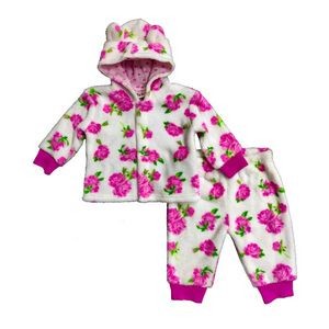 Baby Girls' Fleece Hoodie & Pant Sets - 3-12 Mos., Pink Floral (Case o