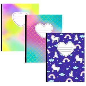 Composition Notebooks - 3 Designs, Wide Ruled (Case of 48)