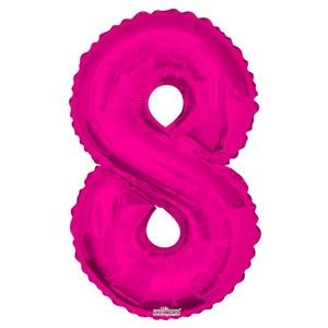 34 Mylar Number 8 Balloons - Pink (Case of 48)