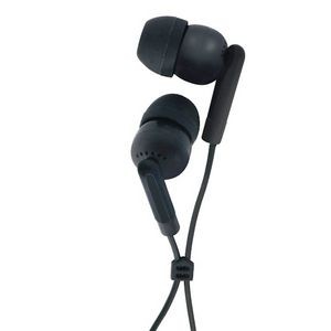 Single Use Stereo Earbuds - Black, Silicone Tips (Case of 100)