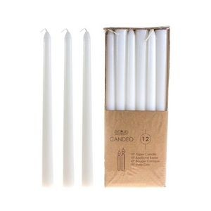 10 Taper Candles - White, Unscented,12 Count (Case of 24)